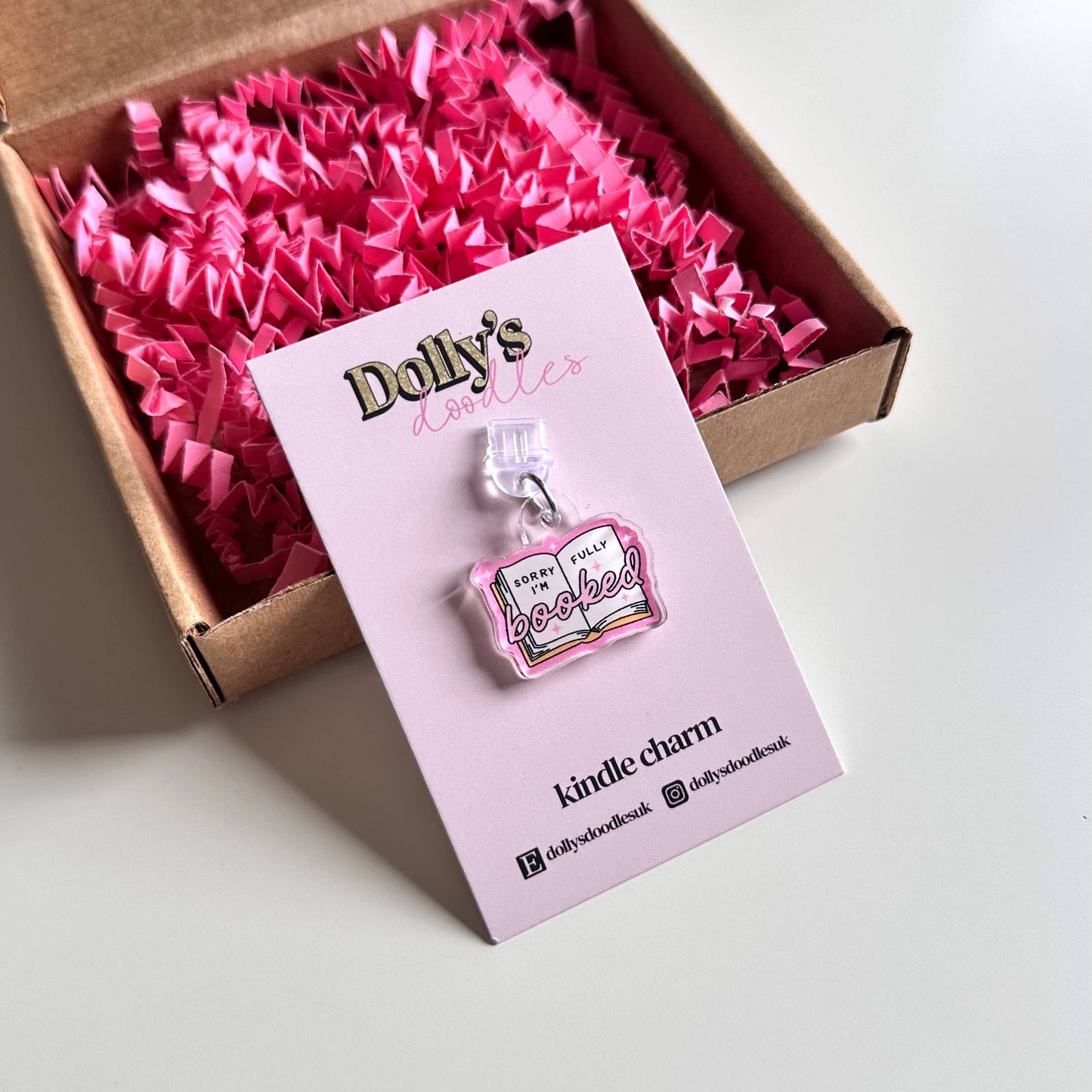 Kindle Charm - Sorry I’m Fully Booked Pink Book Club Gift