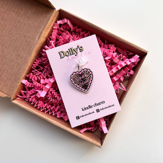 Kindle Charm - Book Club Pink Leopard Cute Reading Gift